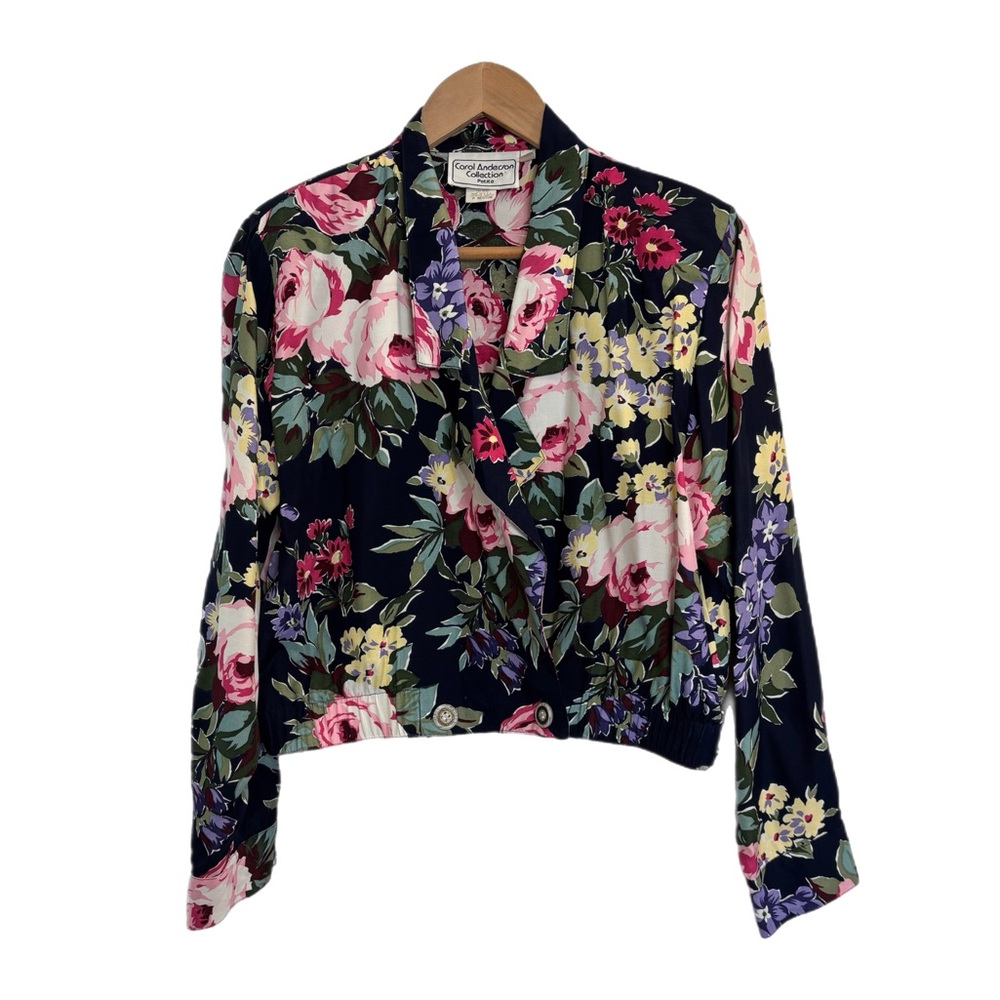 Vintage Carol Anderson cropped floral slouchy blazer